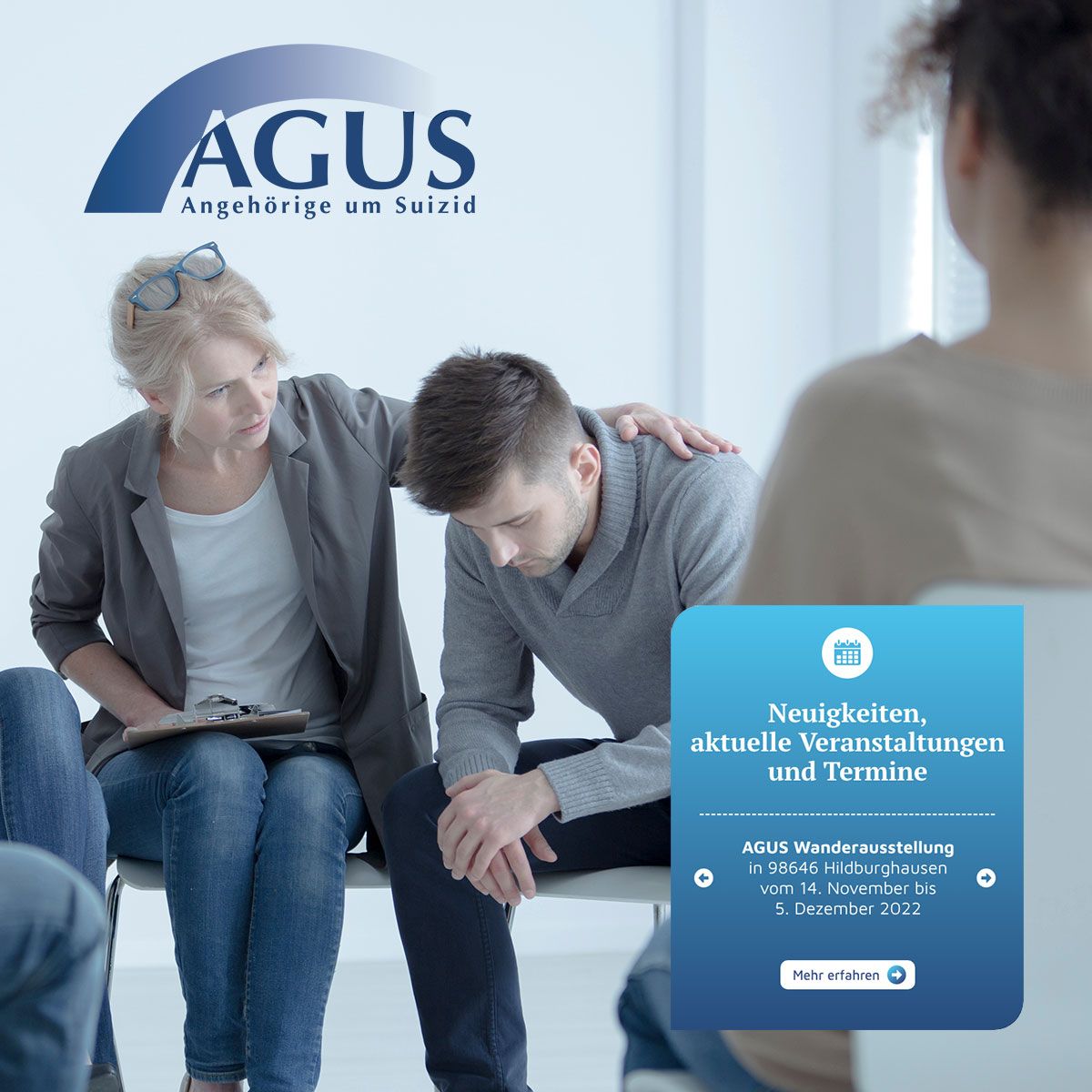 Bild Vorschau Internetauftritt AGUS – Angehörige um Suizid